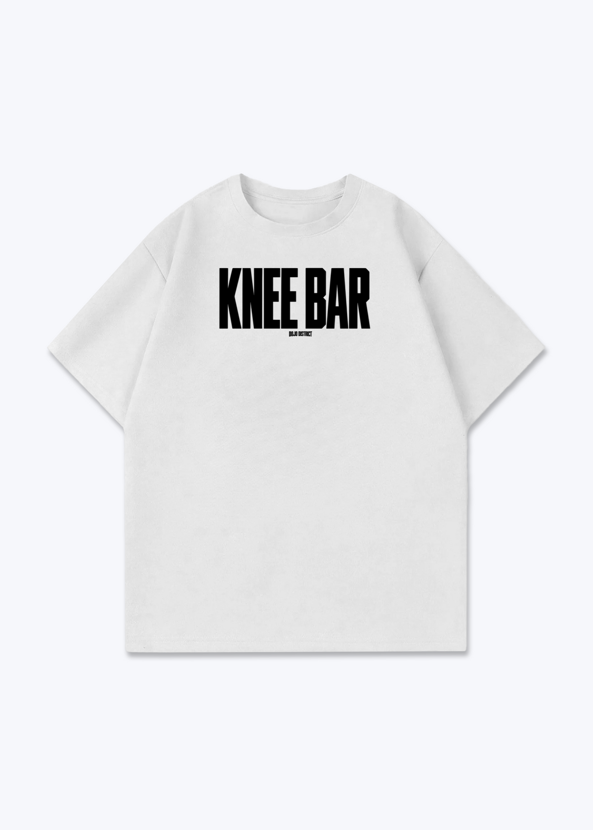 KNEE BAR - Oversized Shirt - White Front (Designed)
