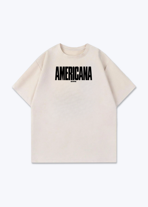 AMERICANA - Oversized Shirt - Beige Front (Designed)