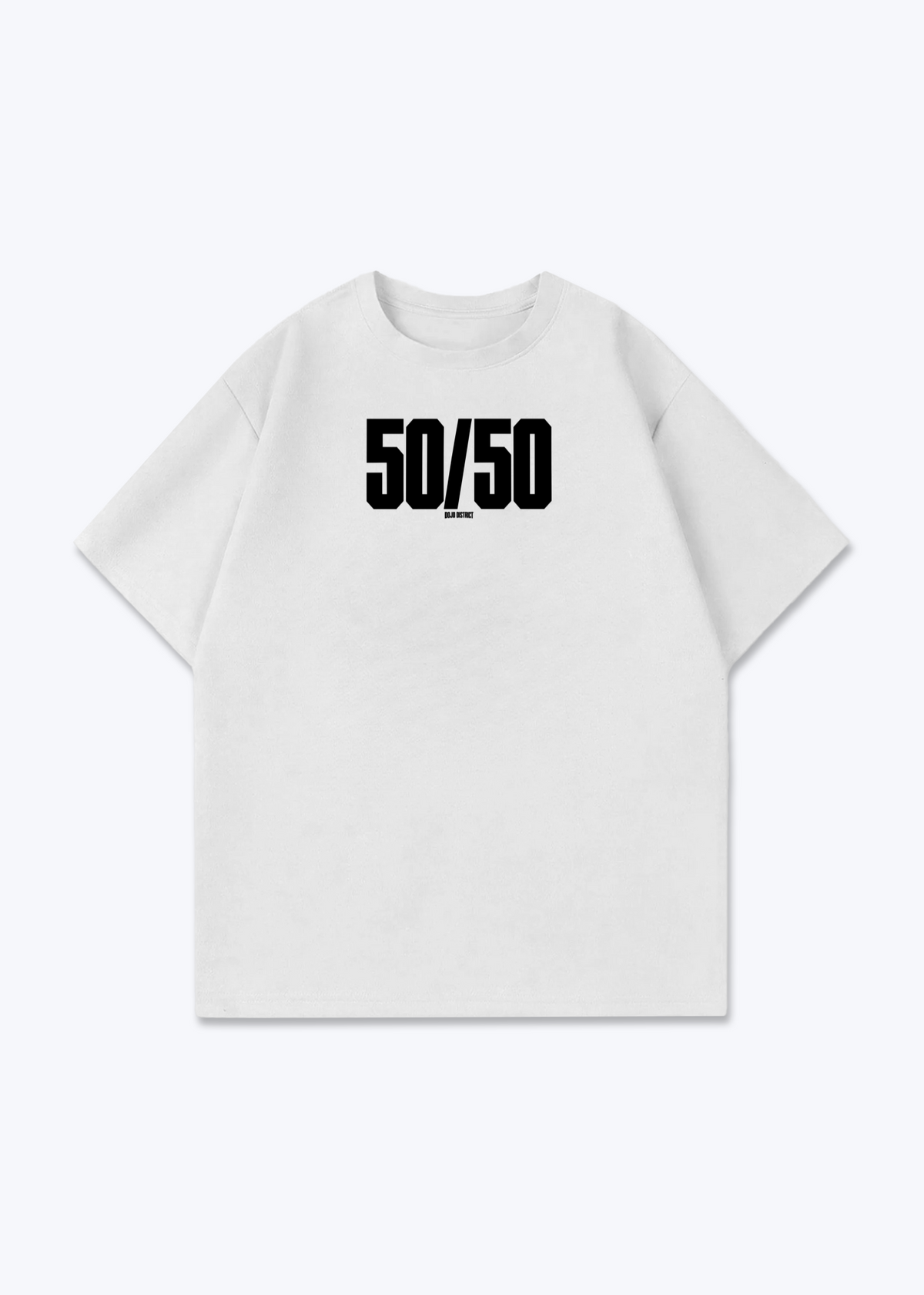 50/50 - Oversized Shirt - White Front (Designed)
